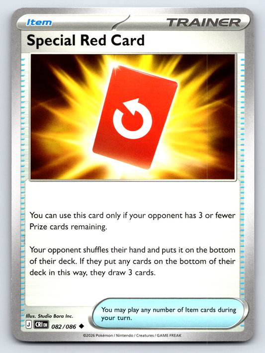 Pokémon Trading Card Game Mega Evolution Chaos Rising CRI 082/086 Special Red Card
