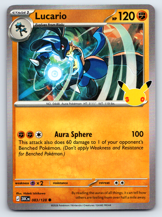 Pokémon Trading Card Game 30th Celebration 30C 083/128 Lucario