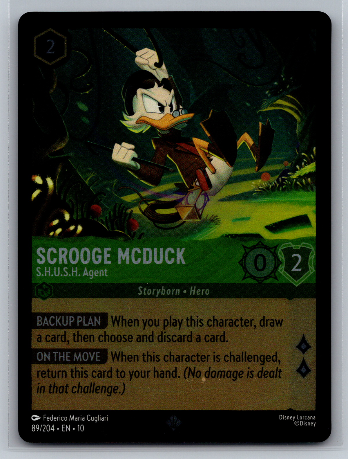Disney Lorcana Trading Card Game Whispers in the Well 089/204 Scrooge McDuck S.H.U.S.H. Agent Card