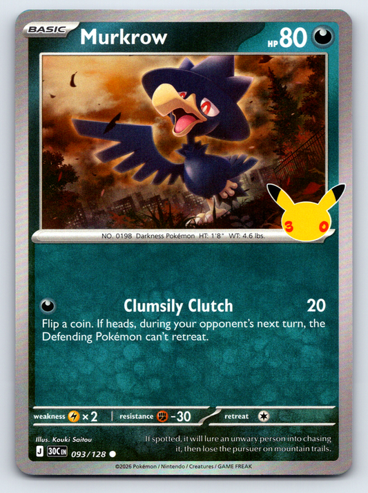 Pokémon Trading Card Game 30th Celebration 30C 093/128 Murkrow