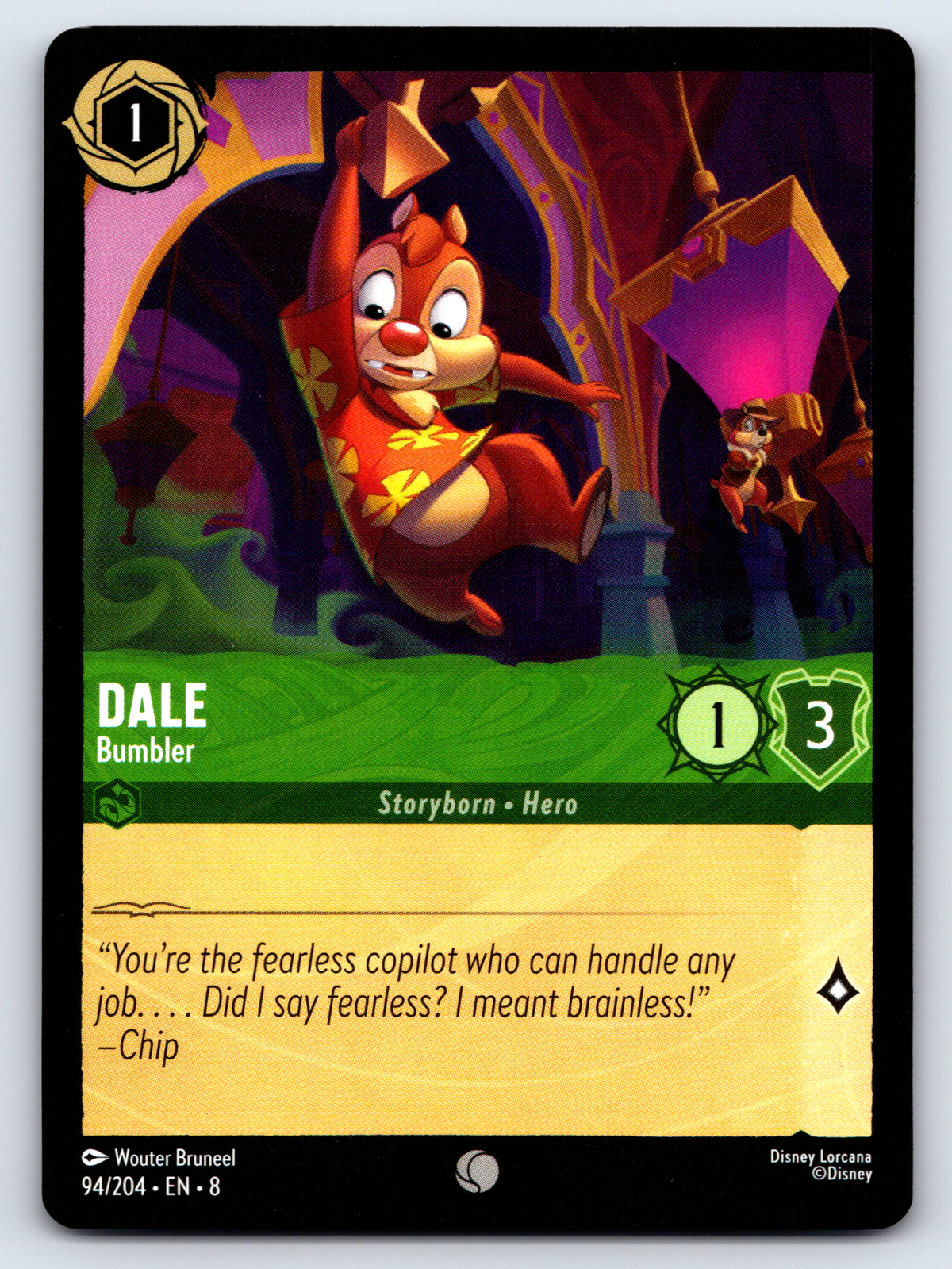 Disney Lorcana Trading Card Game Reign of Jafar 094/204 Dale Bumbler Card
