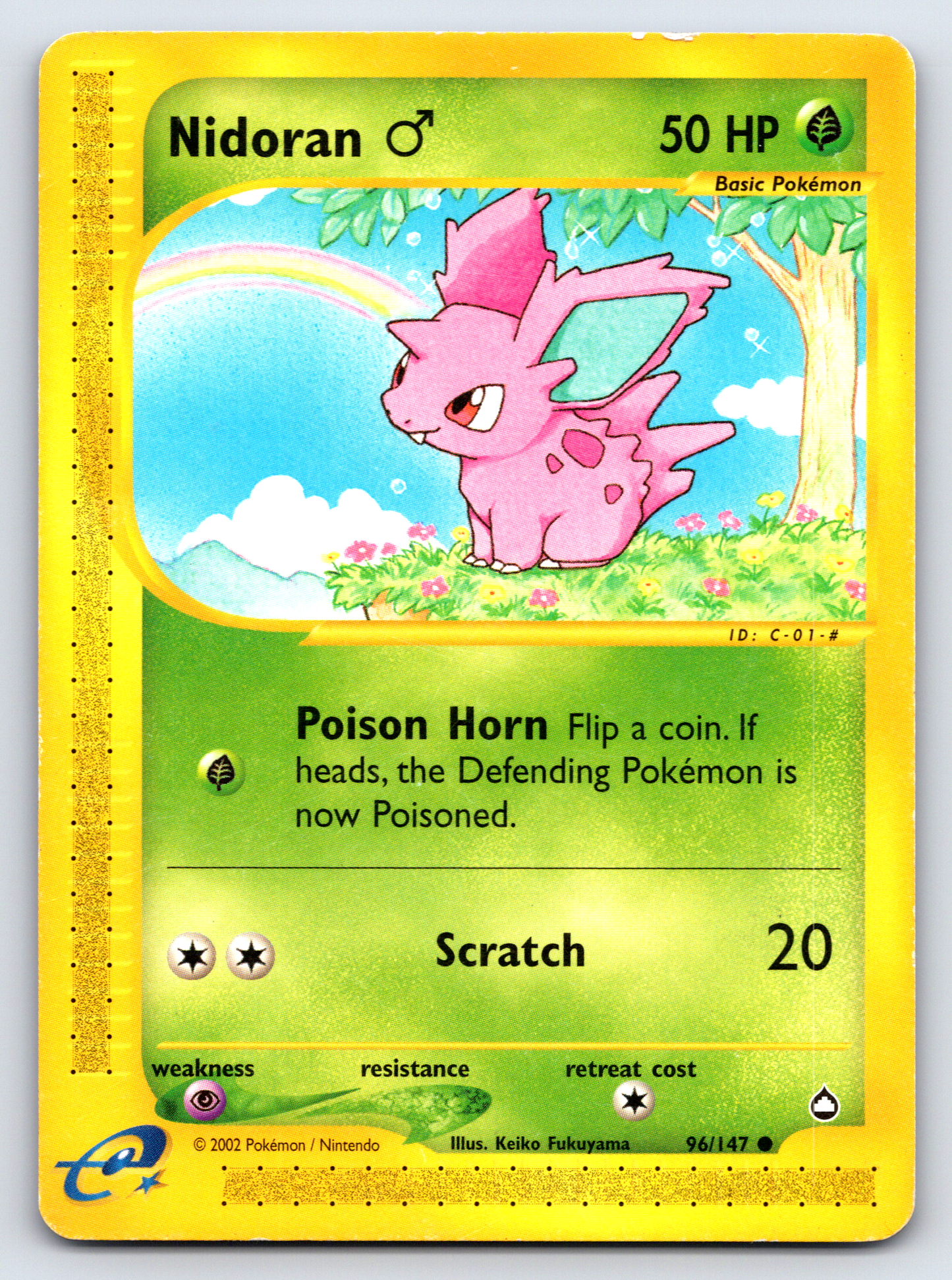 Pokémon Trading Card Game Aquapolis 096/147 Nidoran♂ Card