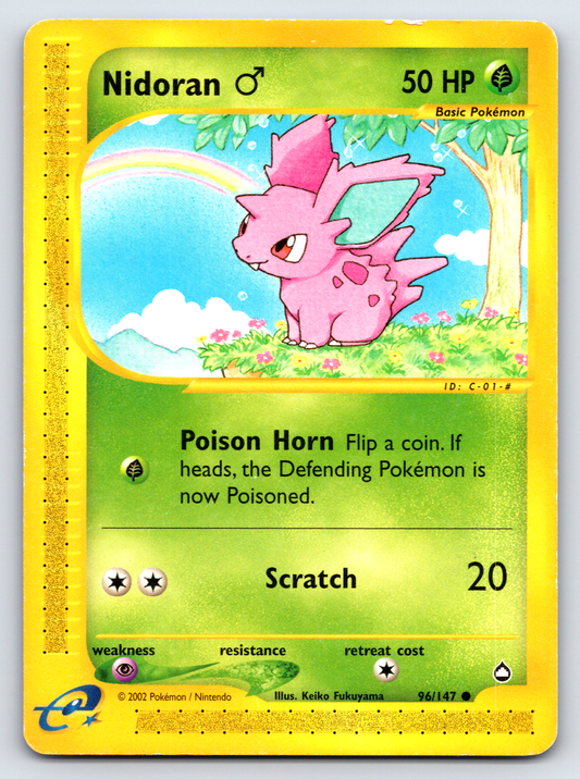 Pokémon Trading Card Game Aquapolis 096/147 Nidoran♂ Card