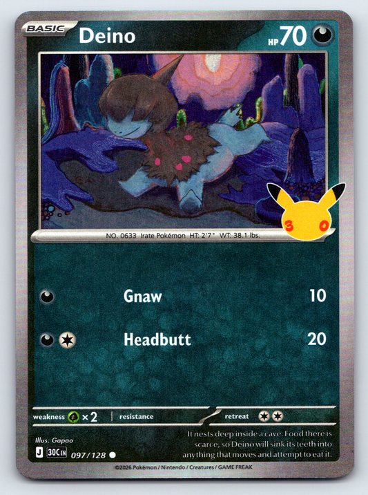 Pokémon Trading Card Game 30th Celebration 30C 097/128 Deino