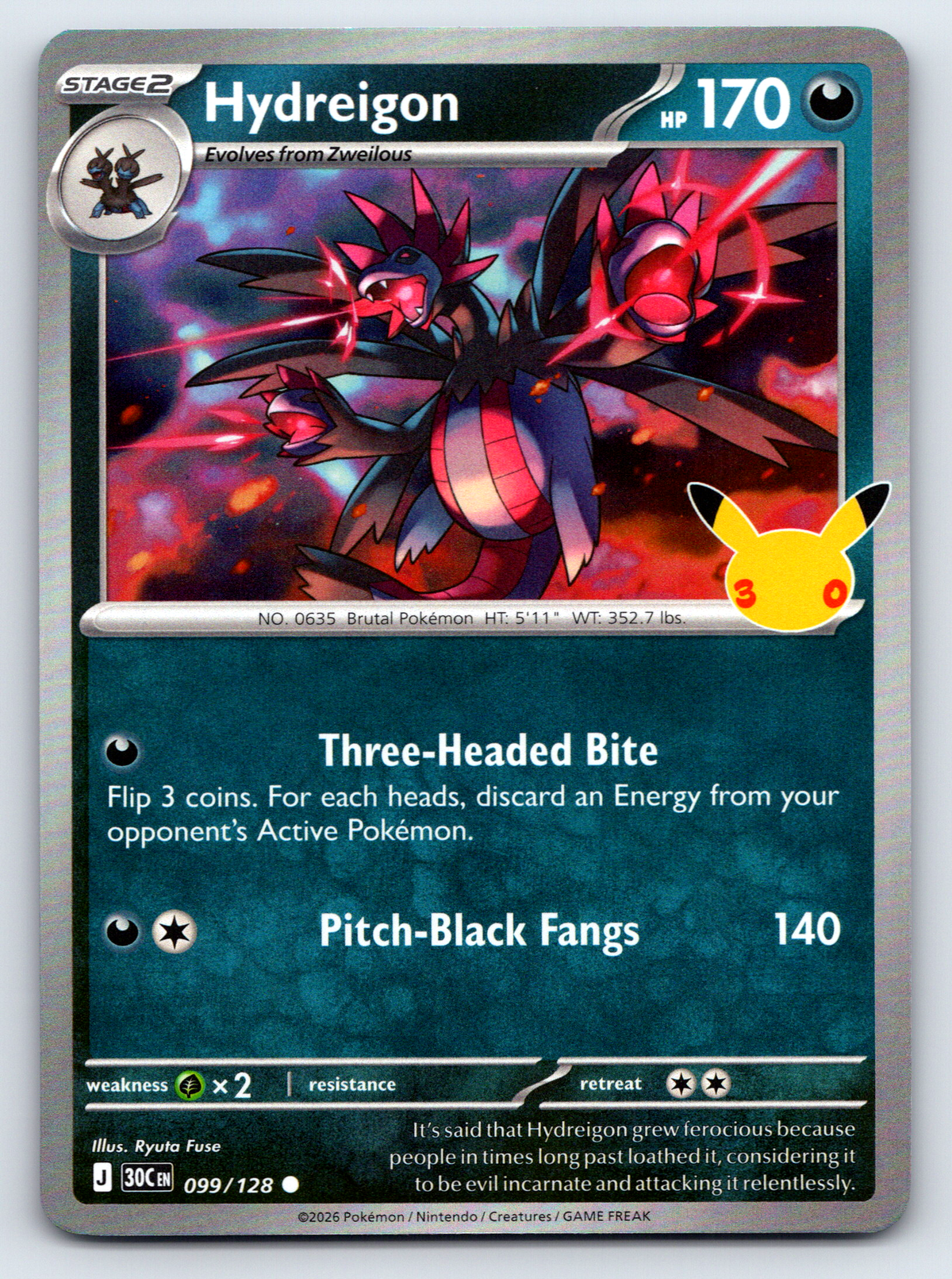 Pokémon Trading Card Game 30th Celebration 30C 099/128 Hydreigon