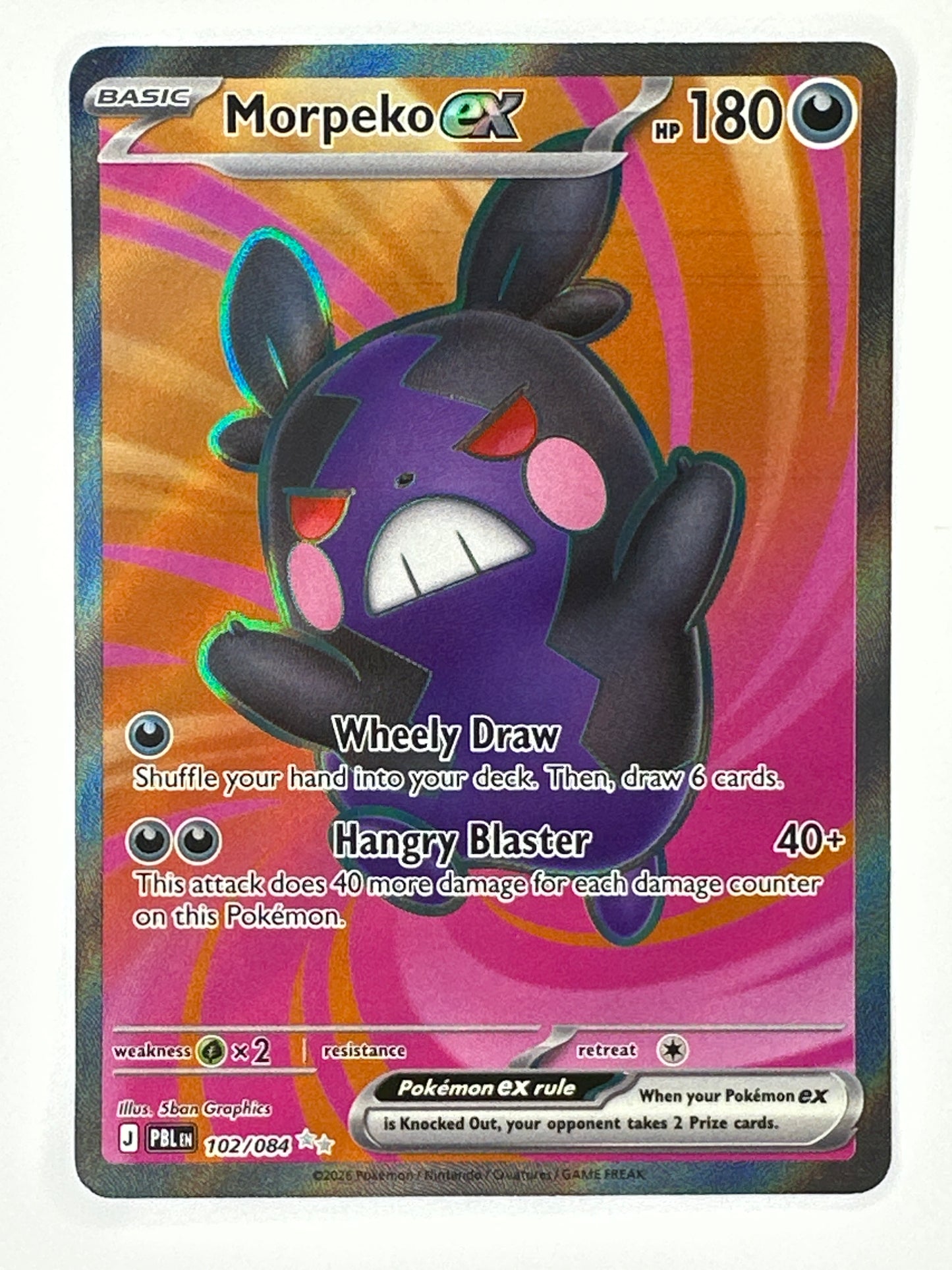 Pokémon Trading Card Game Mega Evolution Pitch Black PBL 102/084 Morpeko ex Ultra Rare Holo Card