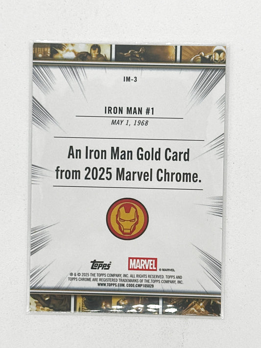 2025 Topps Marvel Chrome #000IM-03 Iron Man #1 Iron Man Gold Base