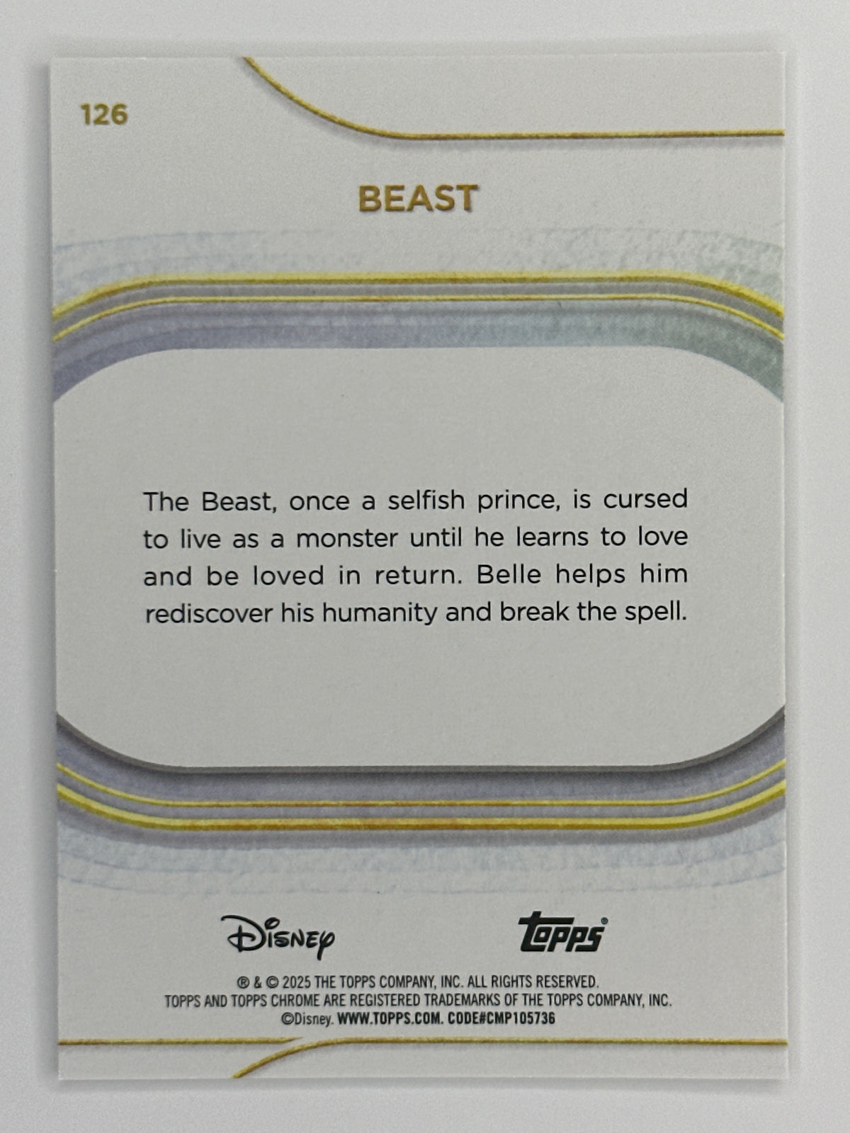 2025 Topps Disney Chrome 126 Beast Base Card