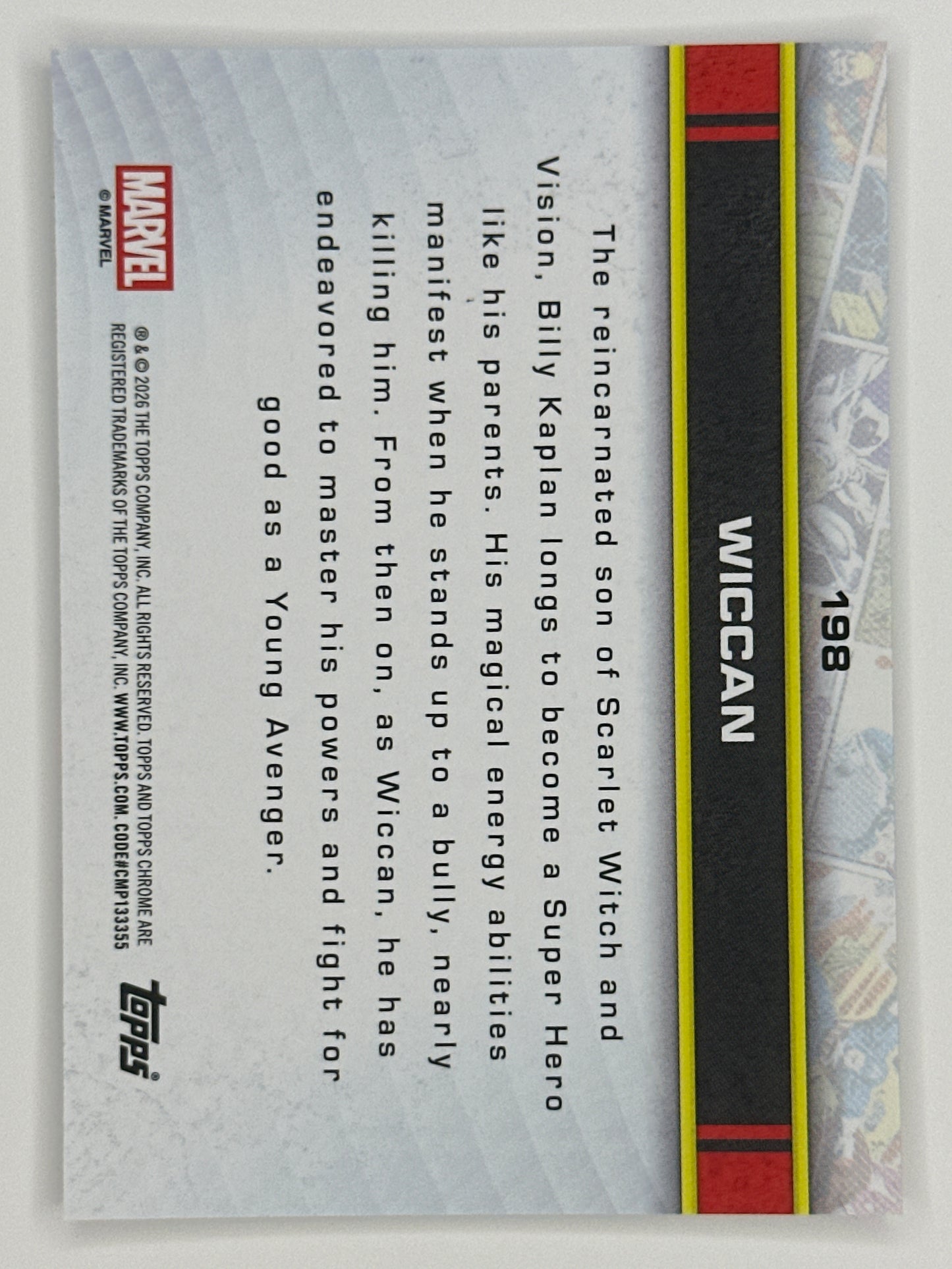 2026 Topps Marvel Chrome 198 Wiccan Base Card