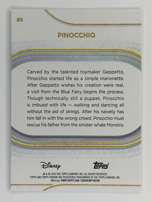 2025 Topps Disney Chrome 085 Pinocchio Base Card