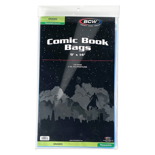 BCW Resealable Bags for Graded Comics – 9" x 14" (PACK OF 100)