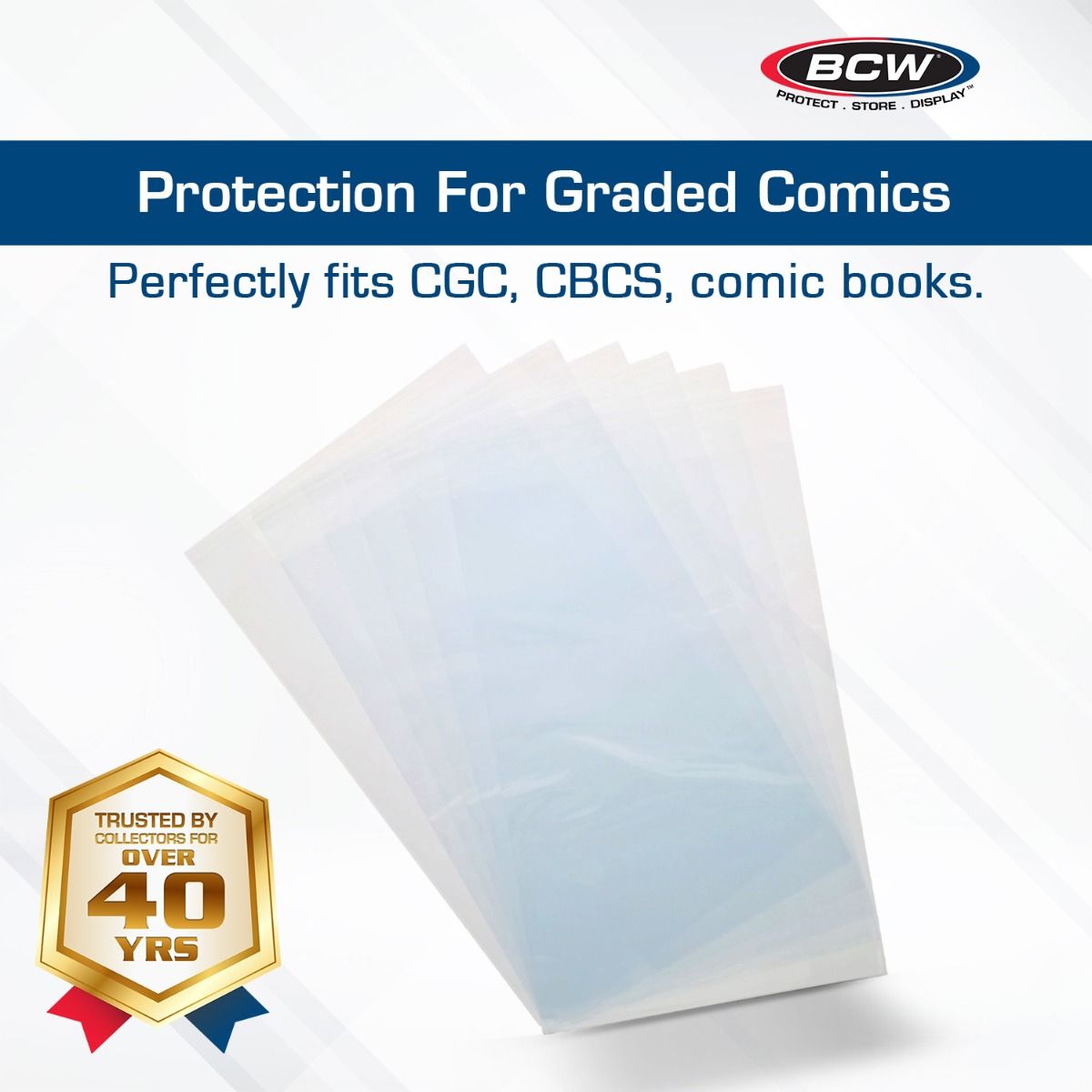 BCW Resealable Bags for Graded Comics – 9" x 14" (PACK OF 100)