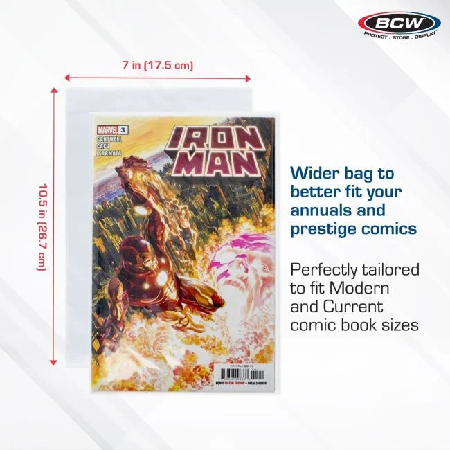 RESEALABLE CURRENT MODERN COMIC BAGS THICK (PACK OF 100)