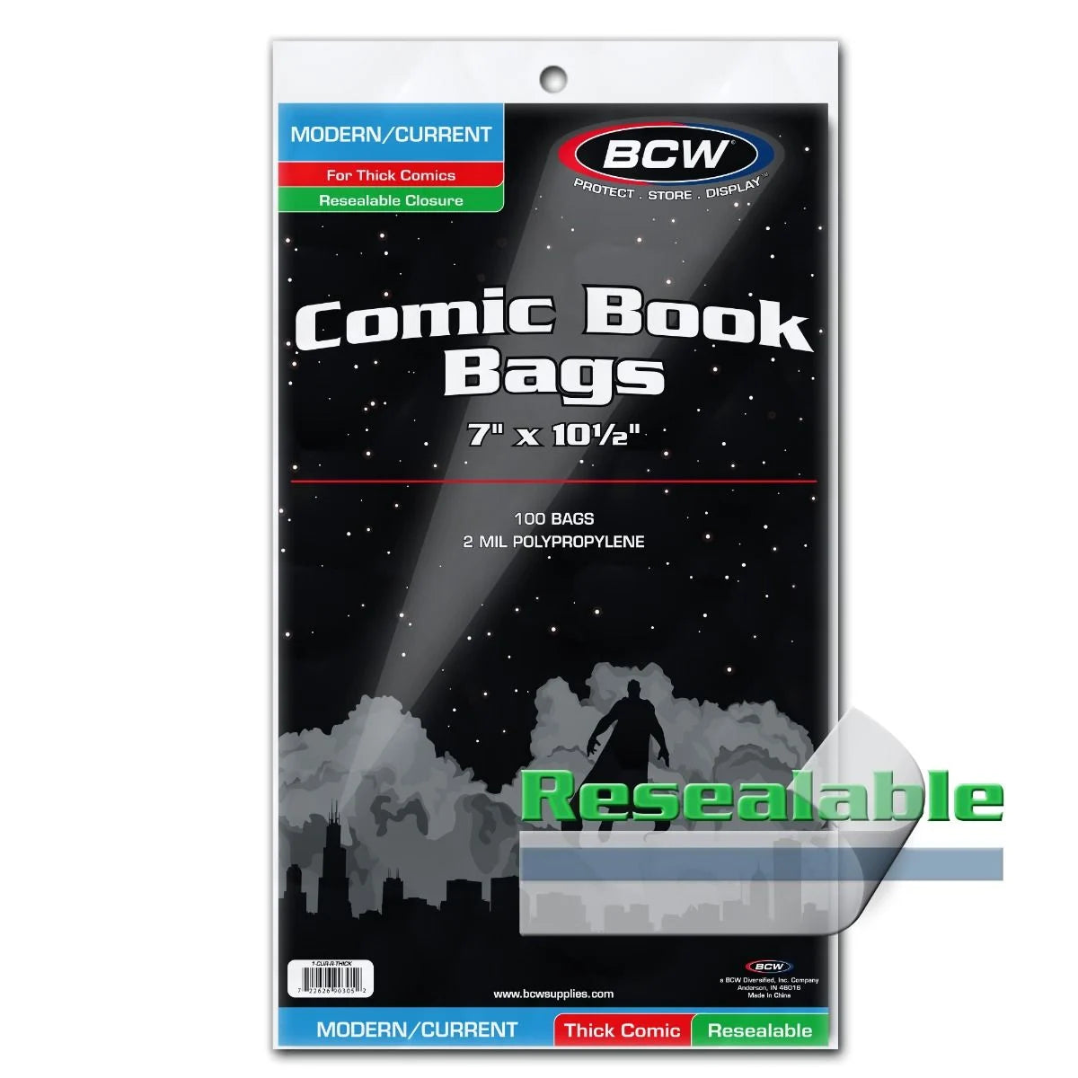 RESEALABLE CURRENT MODERN COMIC BAGS THICK (PACK OF 100)