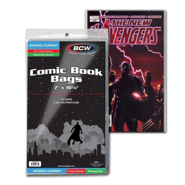 RESEALABLE CURRENT MODERN COMIC BAGS THICK (PACK OF 100)