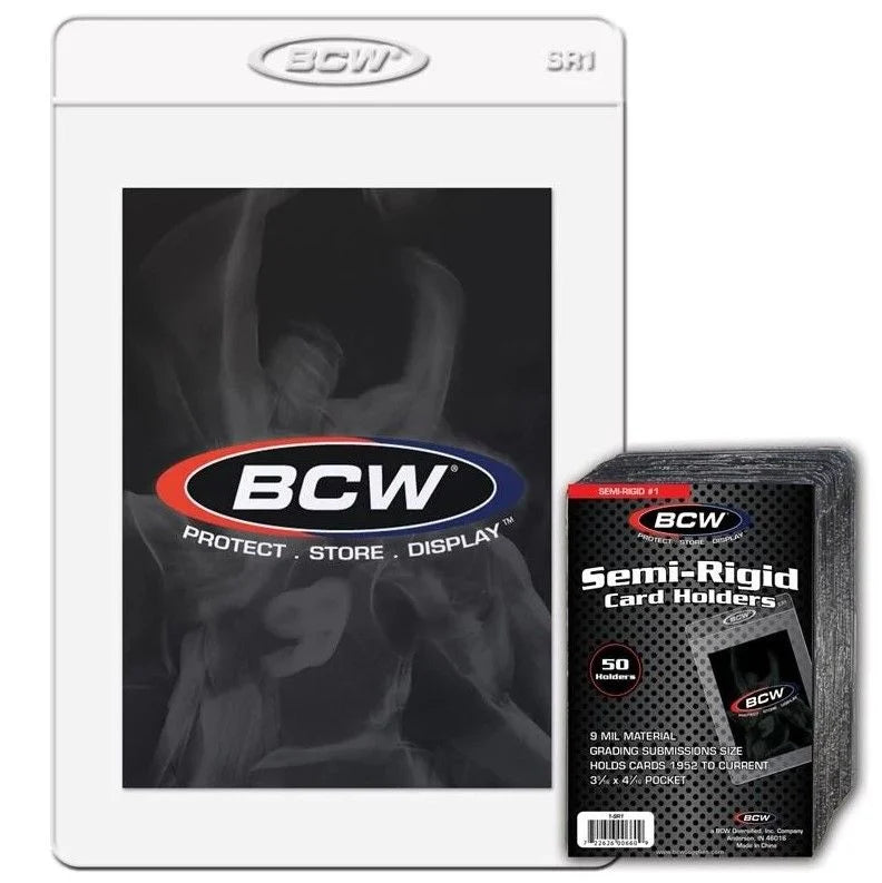 BCW Semi-Rigid Card Holders #1 – 50 Count
