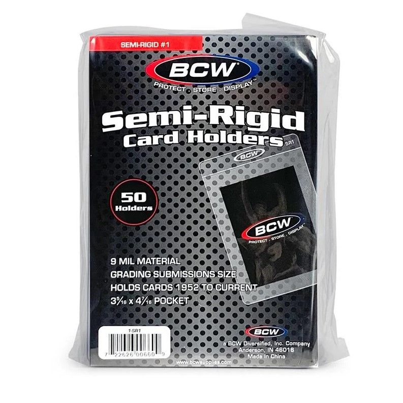 BCW Semi-Rigid Card Holders #1 – 50 Count