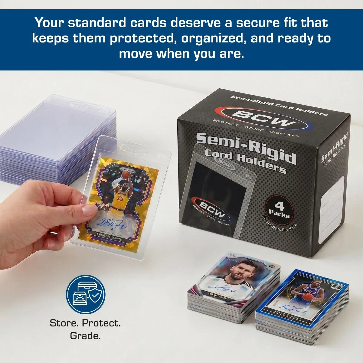 BCW Semi-Rigid Card Holders #2 – 50 Count