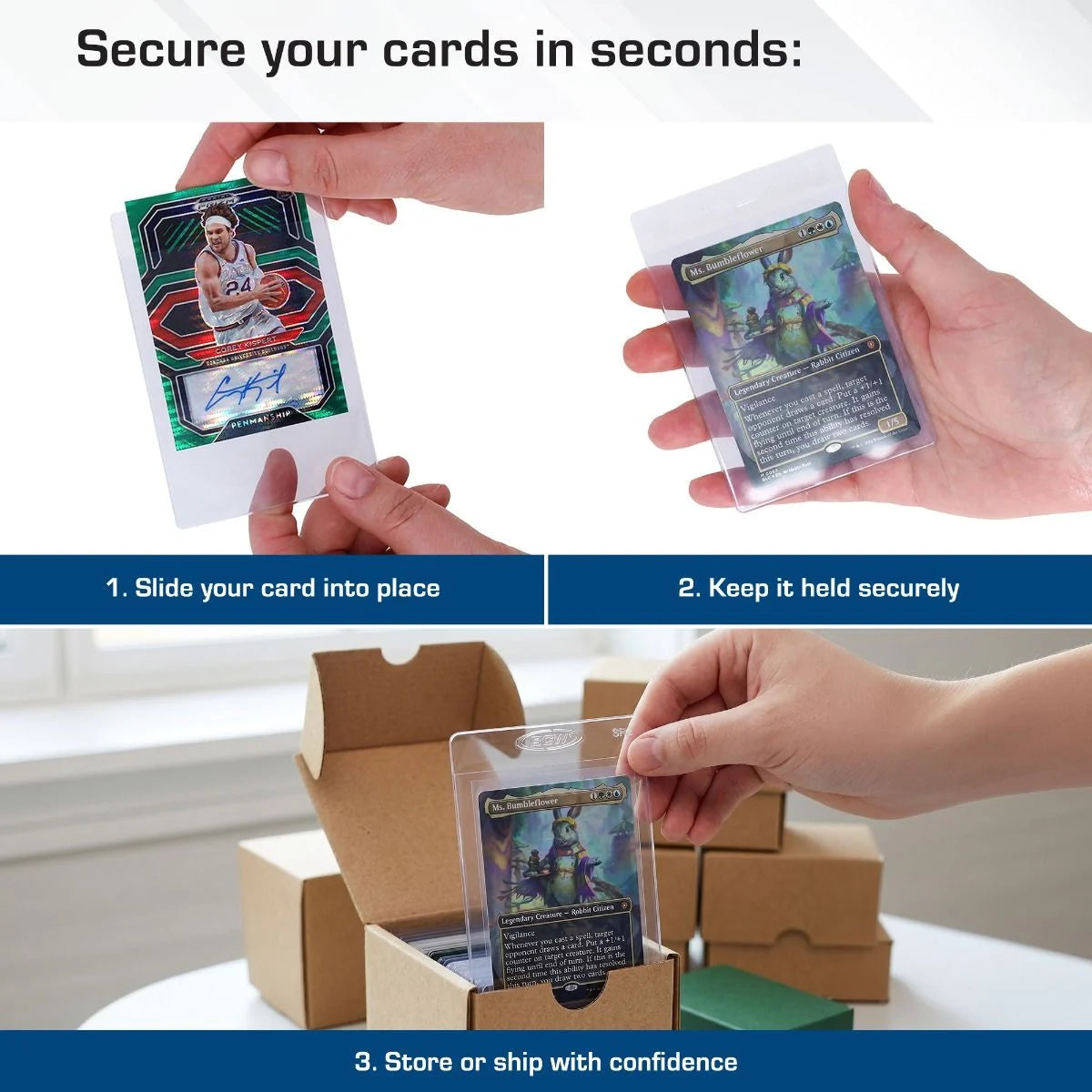 BCW Semi-Rigid Card Holders #2 – 50 Count
