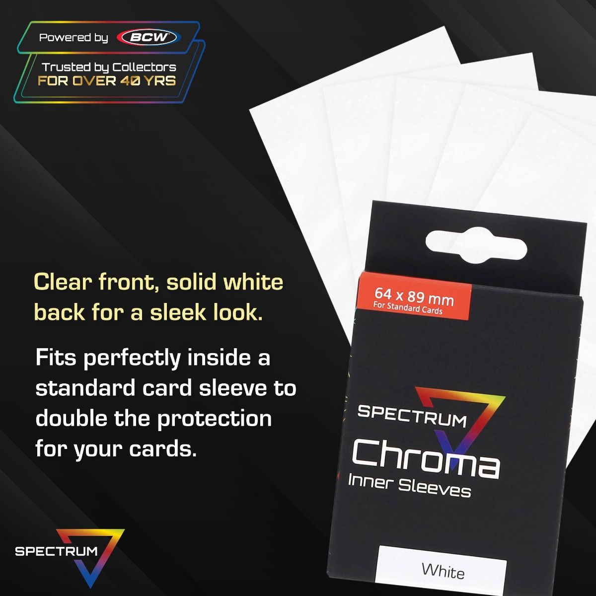 BCW Spectrum Chroma Inner Sleeves – White – 100 Count