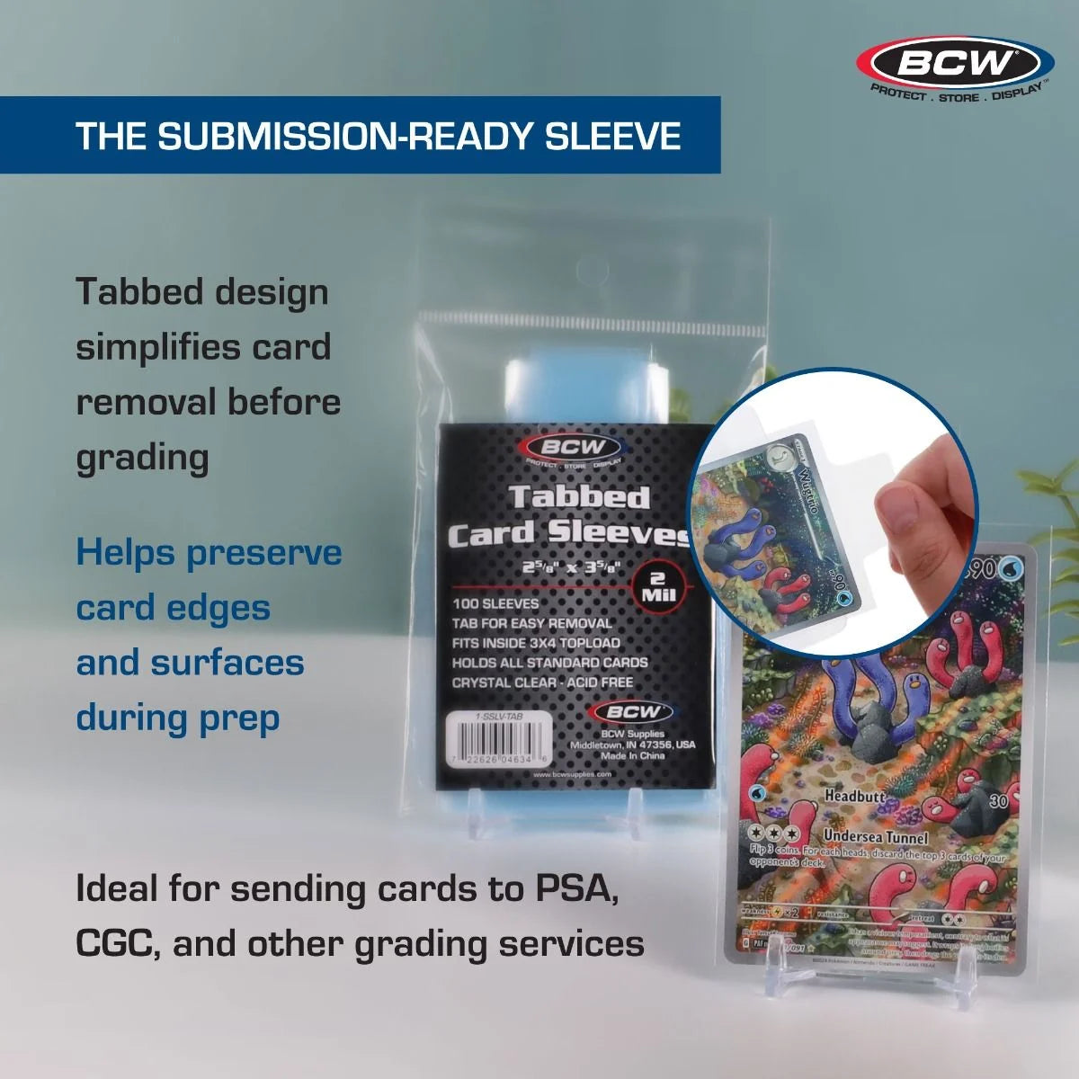 BCW Standard Card Sleeves with Pull Tab (100 Count)
