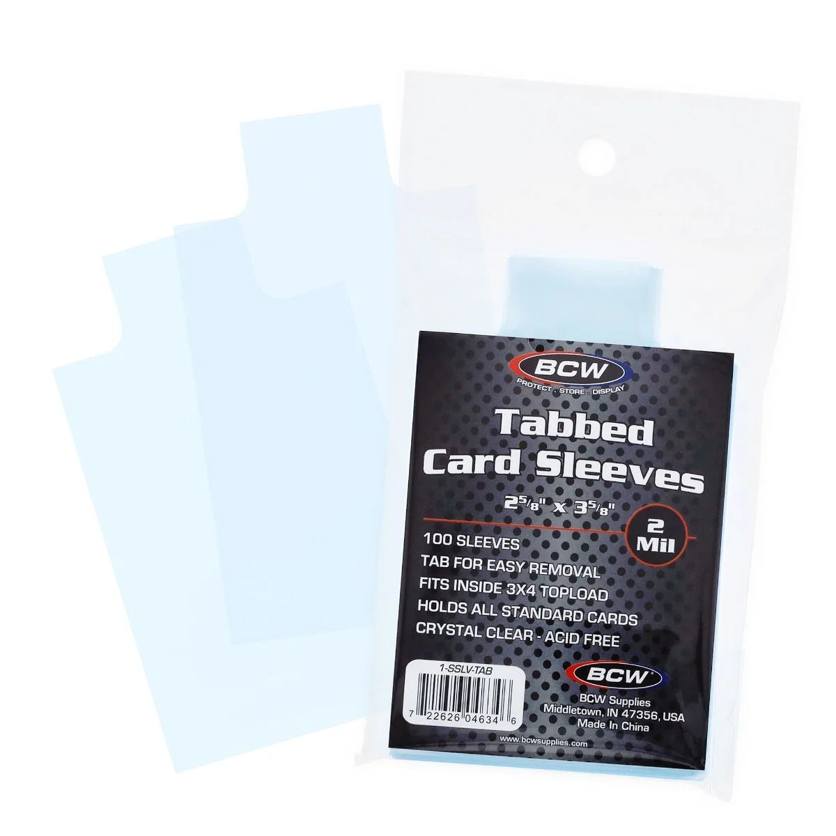 BCW Standard Card Sleeves with Pull Tab (100 Count)