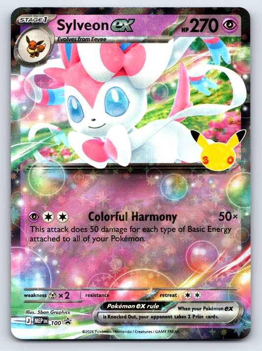 Pokémon Trading Card Game Mega Evolution MEP 100 Sylveon ex Black Star Promo Card