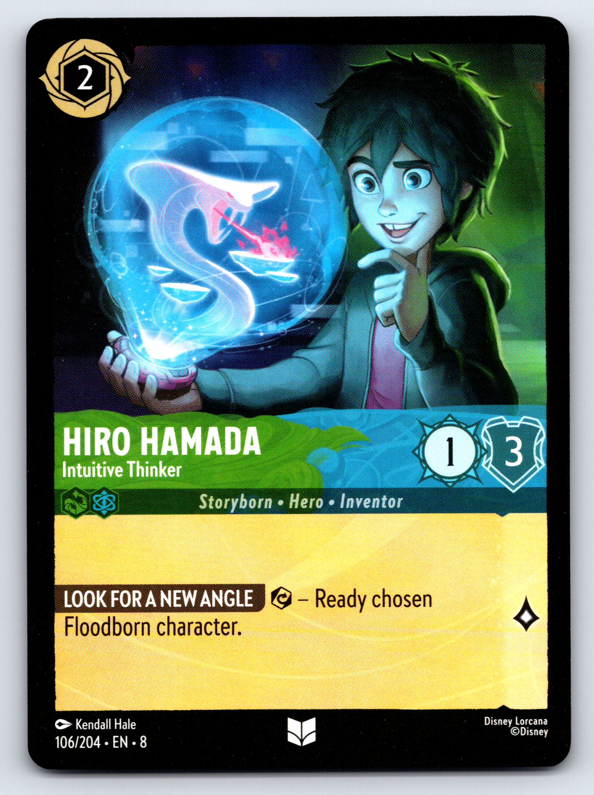Disney Lorcana Trading Card Game Reign of Jafar 106/204 Hiro Hamada Intuitive Thinker Card