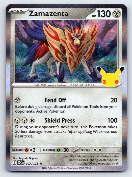 Pokémon Trading Card Game 30th Celebration 30C 107/128 Zamazenta
