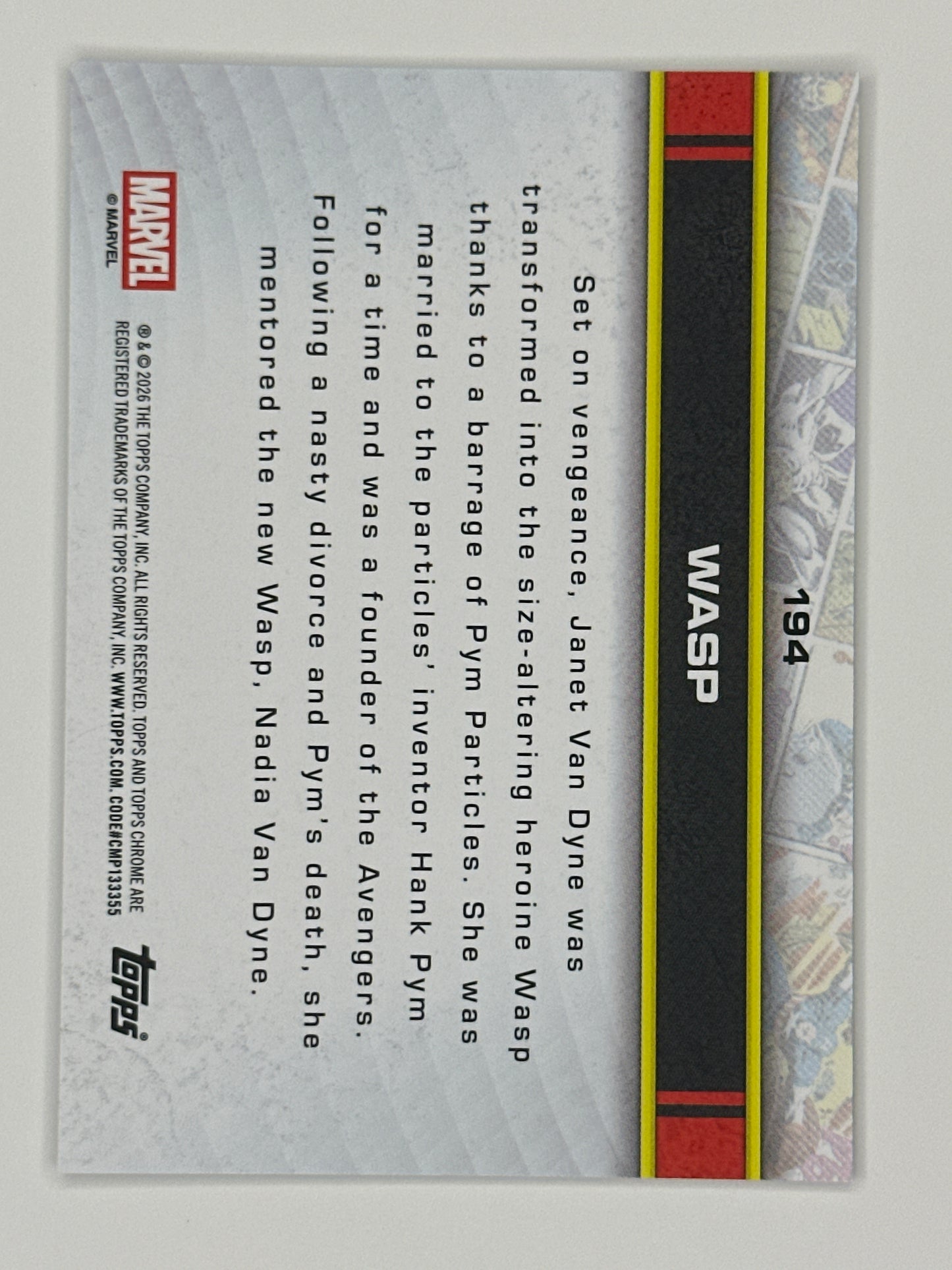 2026 Topps Marvel Chrome 194 Wasp Base Card