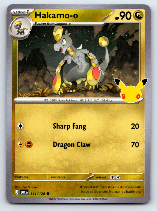 Pokémon Trading Card Game 30th Celebration 30C 111/128 Hakamo-o