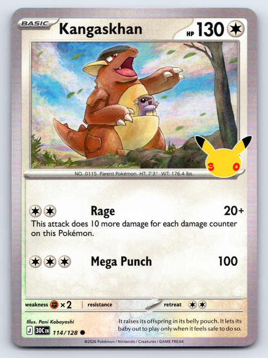 Pokémon Trading Card Game 30th Celebration 30C 114/128 Kangaskhan