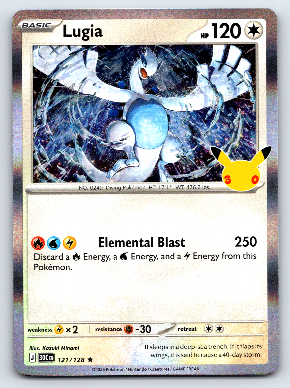 Pokémon Trading Card Game 30th Celebration 30C 121/128 Lugia
