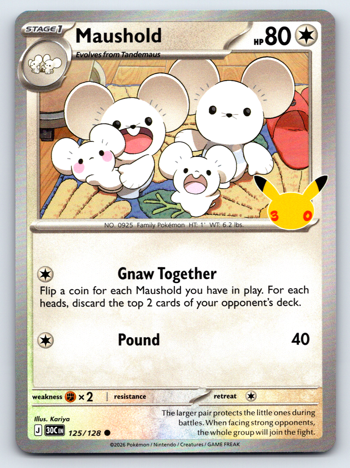 Pokémon Trading Card Game 30th Celebration 30C 125/128 Maushold