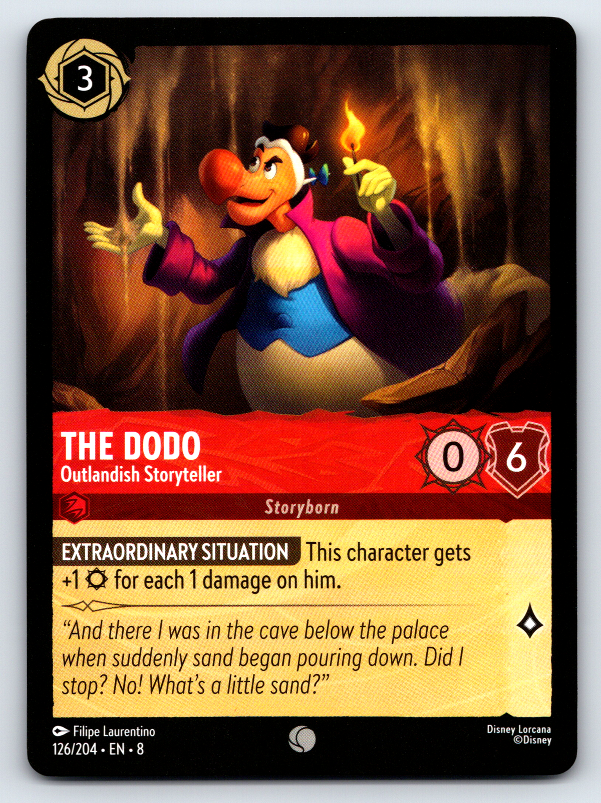 Disney Lorcana Trading Card Game Reign of Jafar 126/204 The Dodo Outlandish Storyteller Card