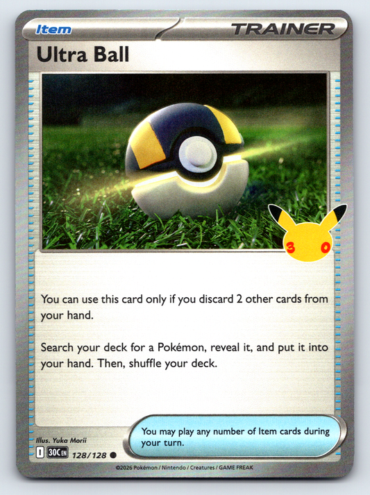 Pokémon Trading Card Game 30th Celebration 30C 128/128 Ultra Ball