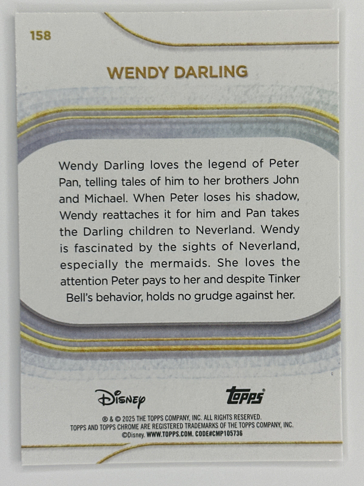 2025 Topps Disney Chrome 158 Wendy Darling Base Card
