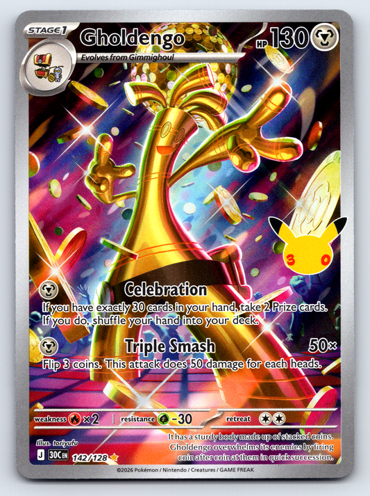Pokémon Trading Card Game 30th Celebration 30C 142/128 Gholdengo Illustration Rare