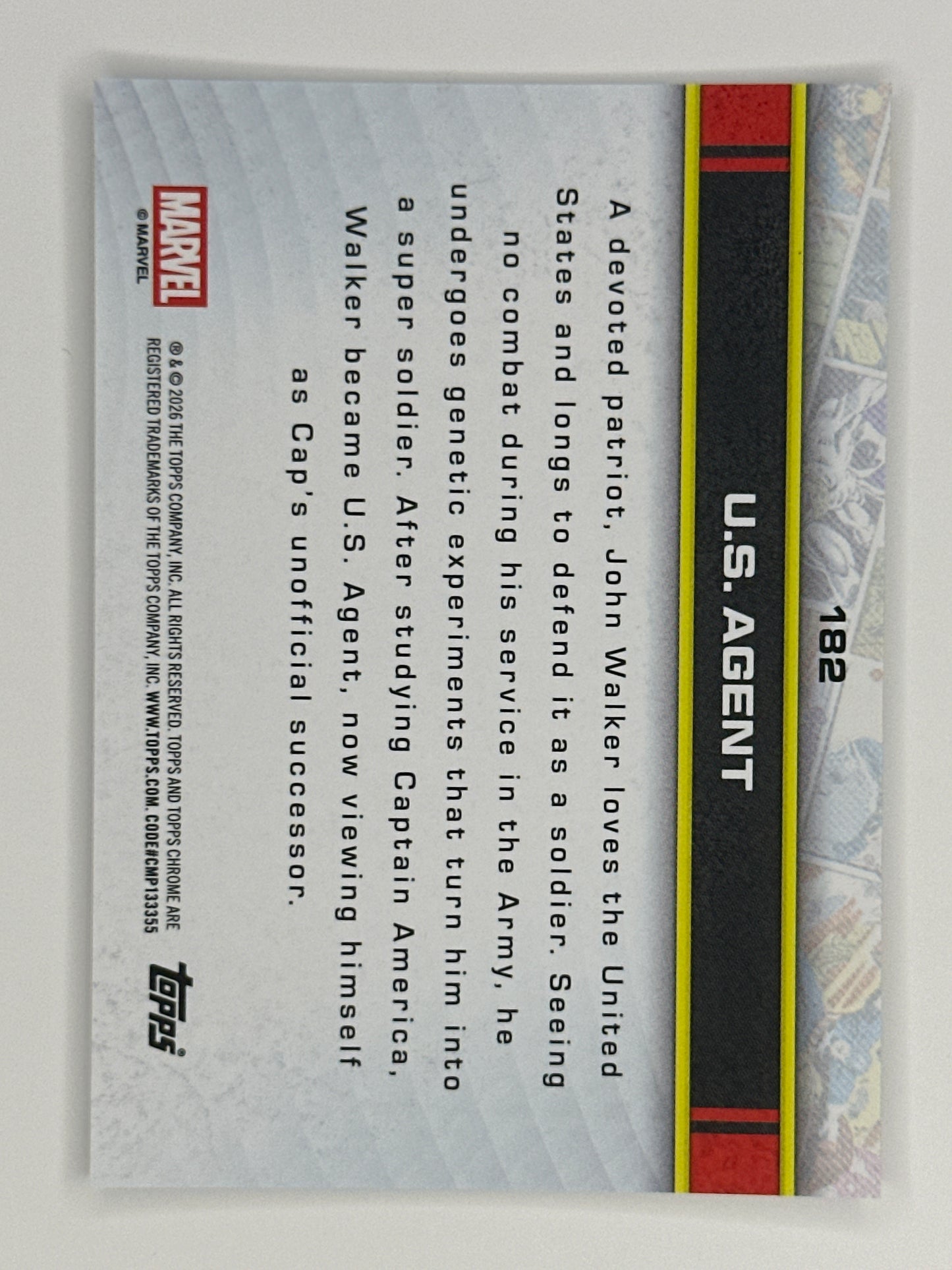 2026 Topps Marvel Chrome 182 027 U.S. Agent Base Card