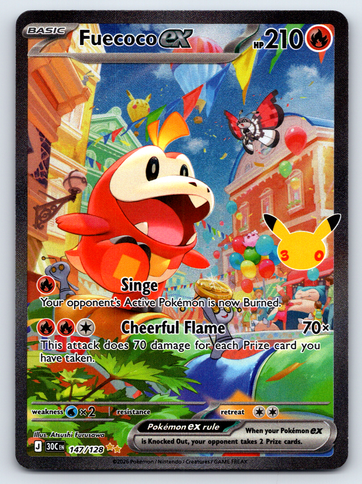 Pokémon Trading Card Game 30th Celebration 30C 147/128 Fuecoco ex Special Illustration Rare