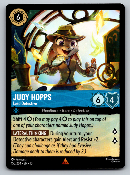 Disney Lorcana Trading Card Game Whispers in the Well 150/204 Judy Hopps Lead Detective Card