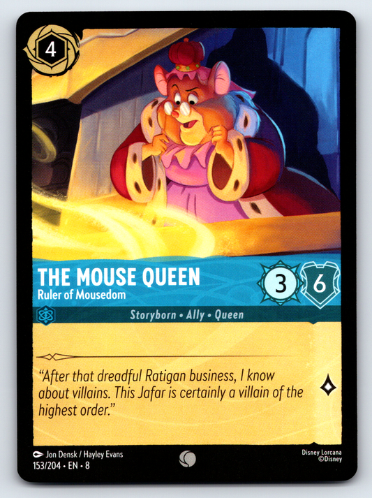 Disney Lorcana Trading Card Game Reign of Jafar 153/204 The Mouse Queen Ruler of Mousedom Card