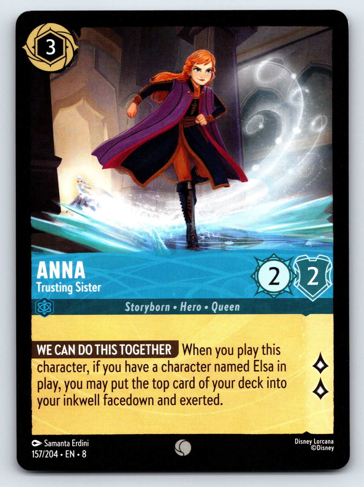 Disney Lorcana Trading Card Game Reign of Jafar 157/204 Anna Trusting Sister Card