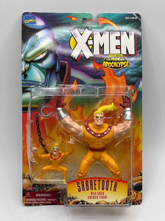 X-Men Age of Apocalypse Sabretooth with Wild Child Toy Biz Action Figure – 1995 Sealed