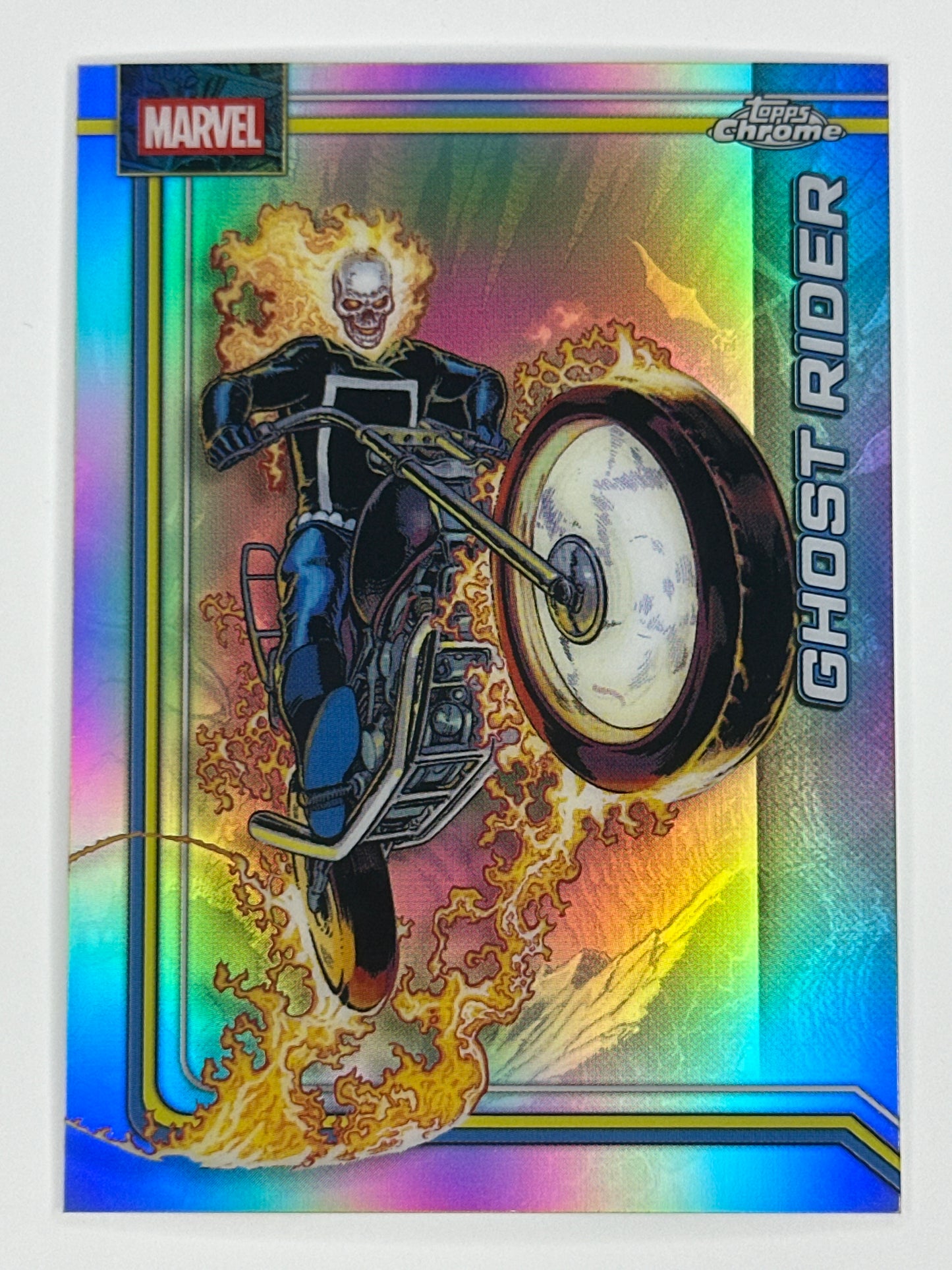 2026 Topps Marvel Chrome 041 Ghost Rider Base Refractor Card