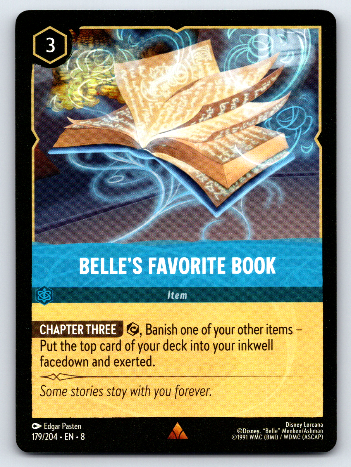Disney Lorcana Trading Card Game Reign of Jafar 179/204 Belle's Favorite Book Card