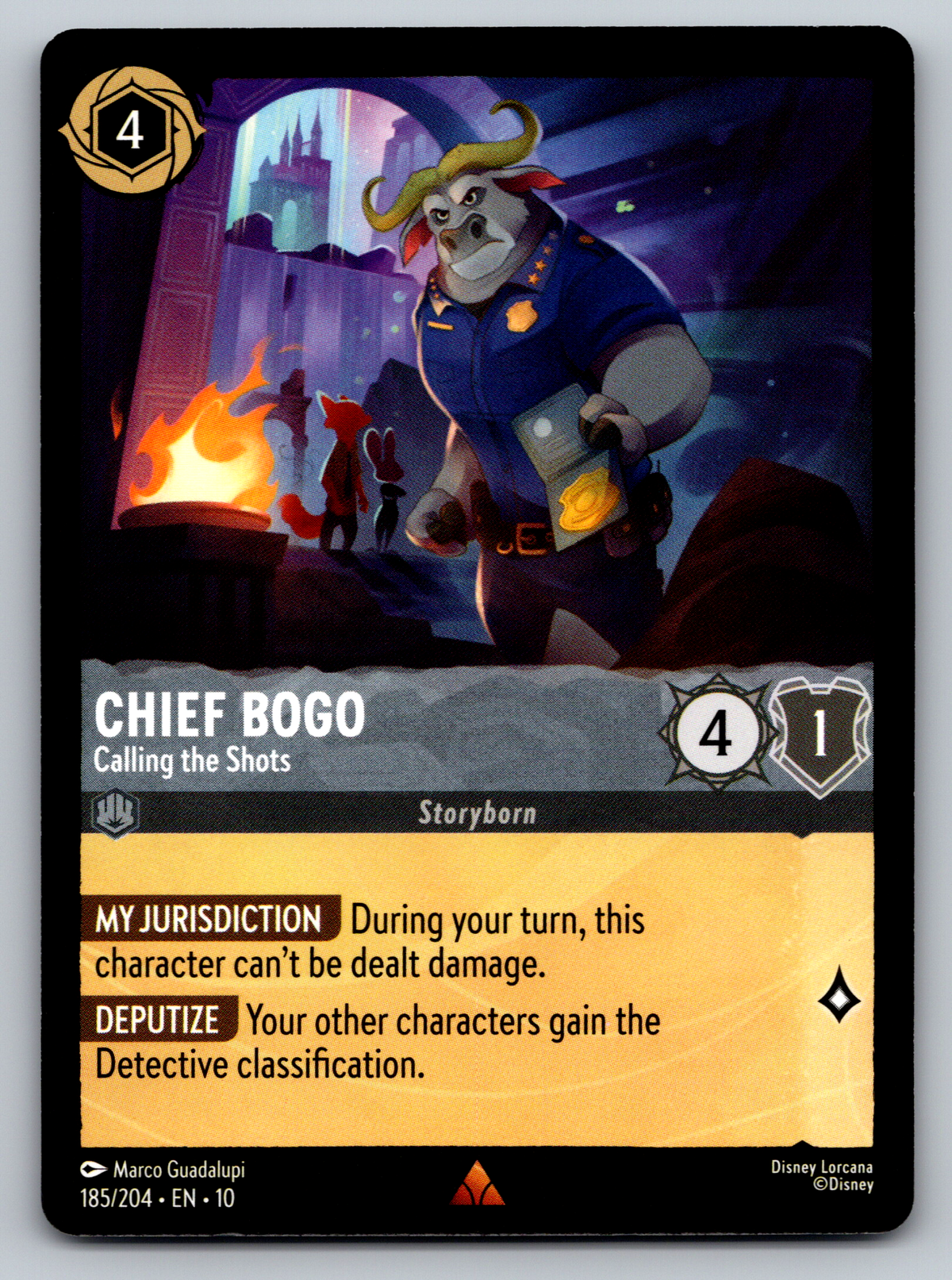 Disney Lorcana Trading Card Game Whispers in the Well 185/204 Chief Bogo Calling the Shots Card