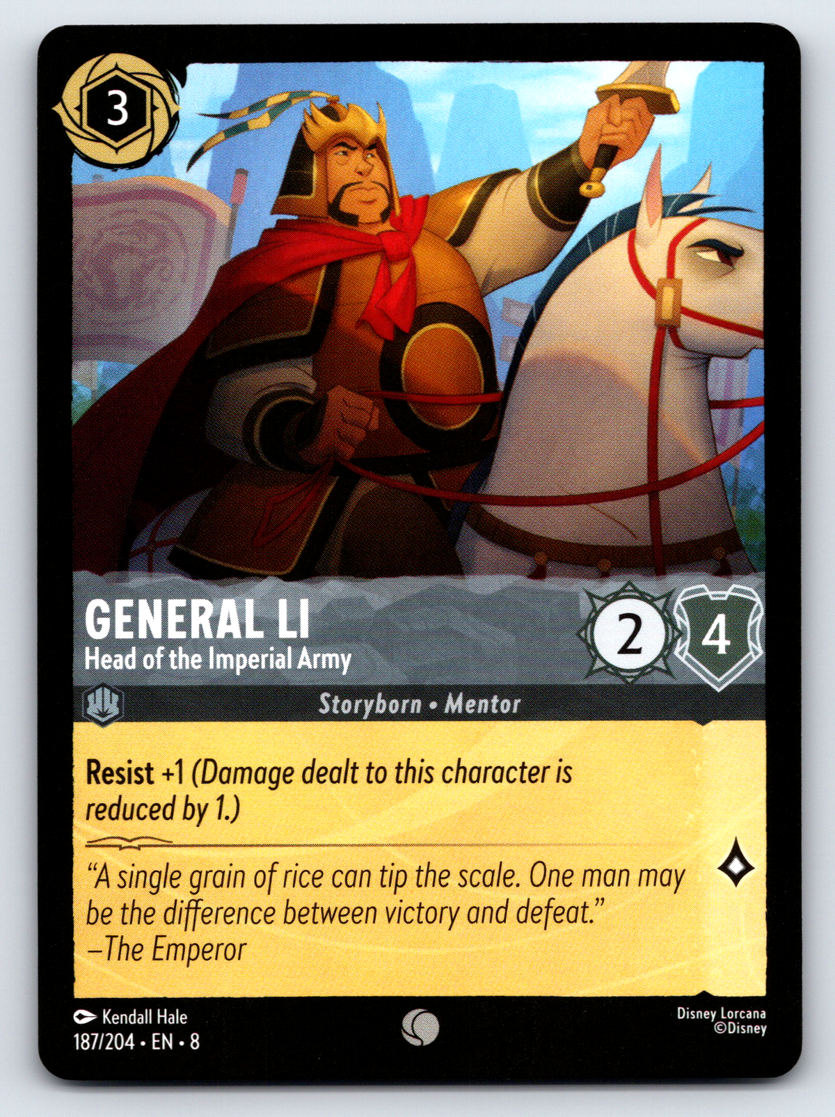 Disney Lorcana Trading Card Game Reign of Jafar 187/204 General Li Head of the Imperial Army Card