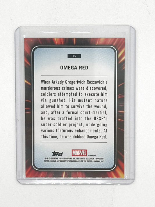 2025 Topps Marvel Chrome #015 Omega Red Yellow Lava Refractor