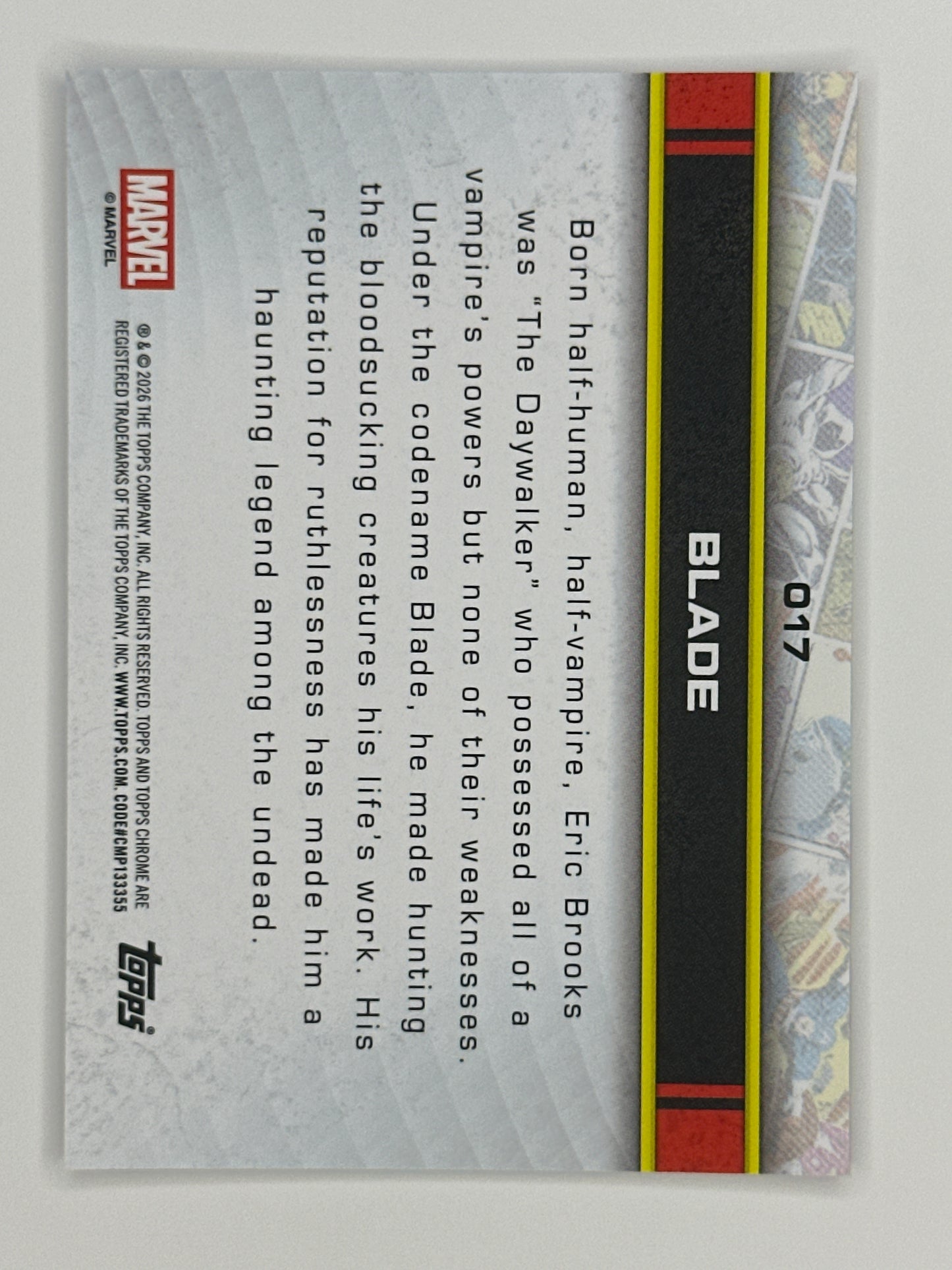 2026 Topps Marvel Chrome 017 Blade Base Card